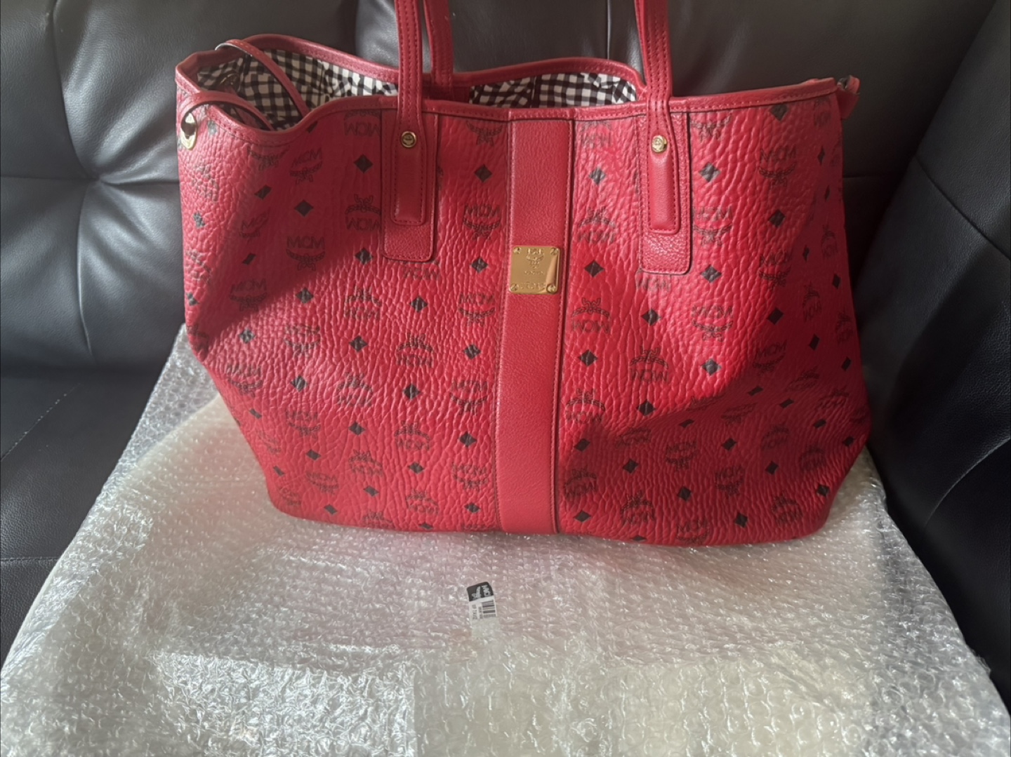 MCM Reversible Liz Shopper Visetos Large Ruby Red