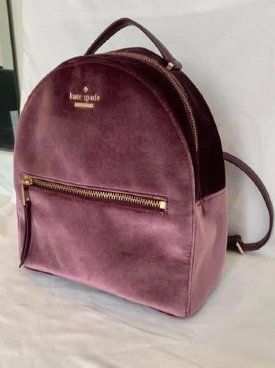 🤩RARE🤩💯% Authentic Kate ♠️Dawn Place Velvet Backpack Bag image indicator(2)