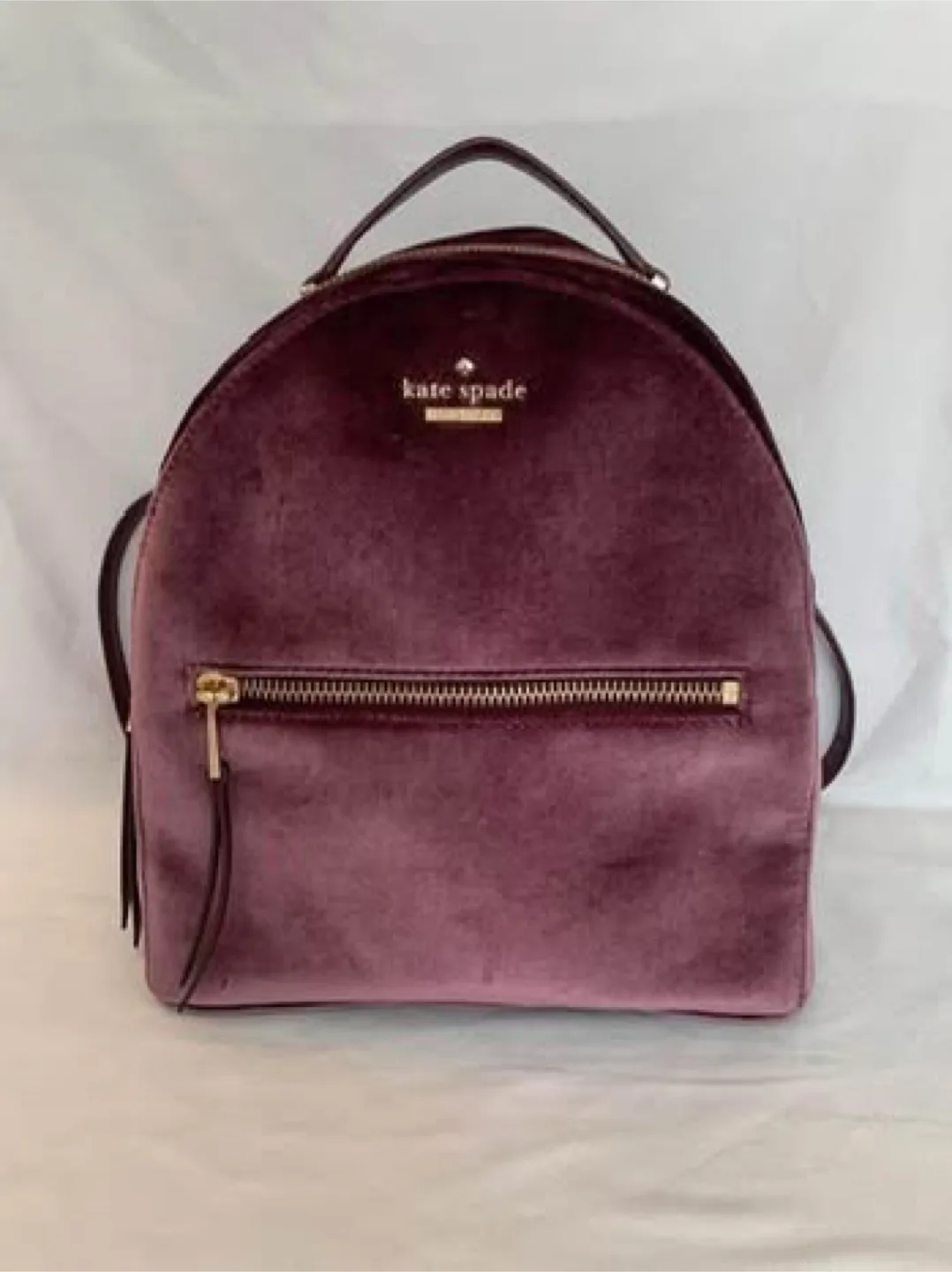🤩RARE🤩💯% Authentic Kate ♠️Dawn Place Velvet Backpack Bag image indicator(4)