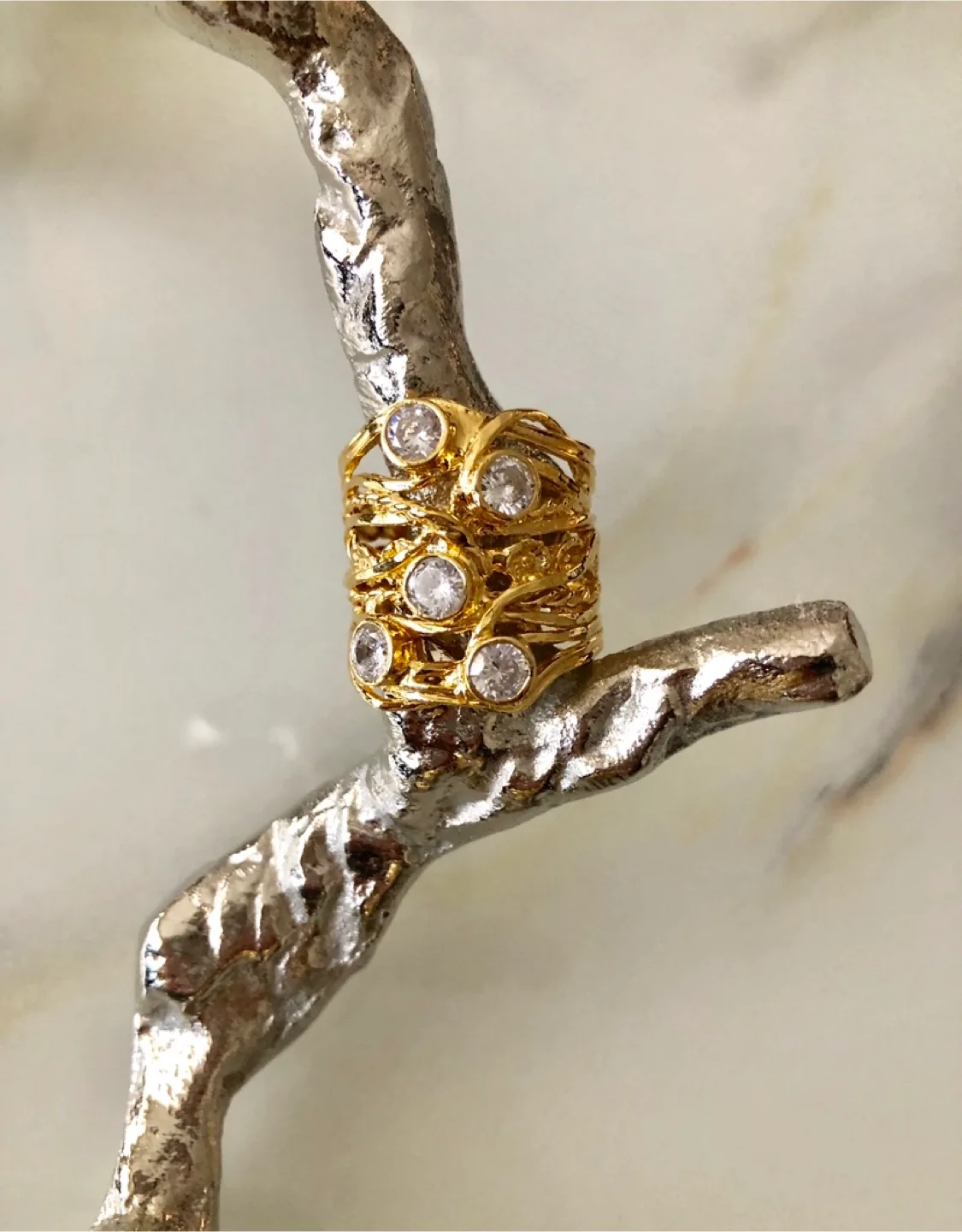 14 kt Gold plated Ring over sterling silver thumbnail