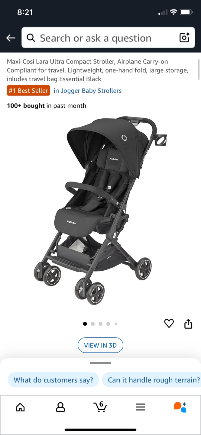Maxi-Cosi Lara Ultra Compact Stroller - Black