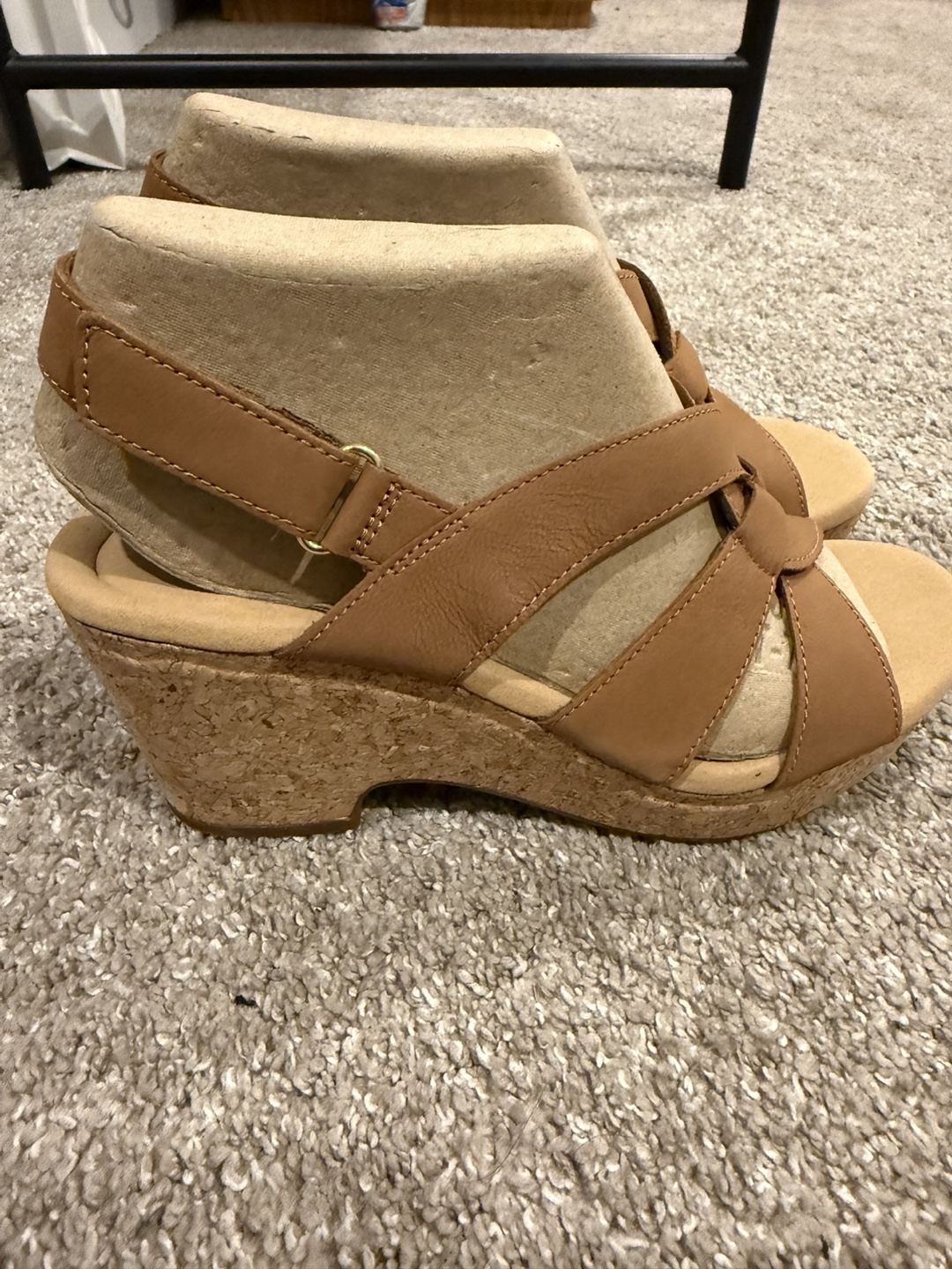 Clarks Collection Women's Tan Leather Wedge Sandals - photo 2