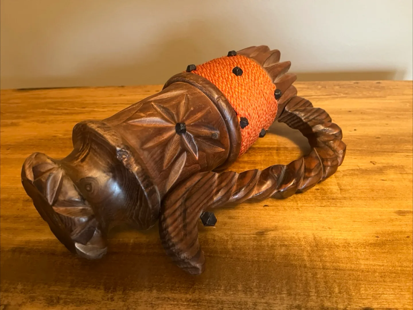 Vintage 1970s Hand Carved Wooden Tiki Mug image indicator(6)