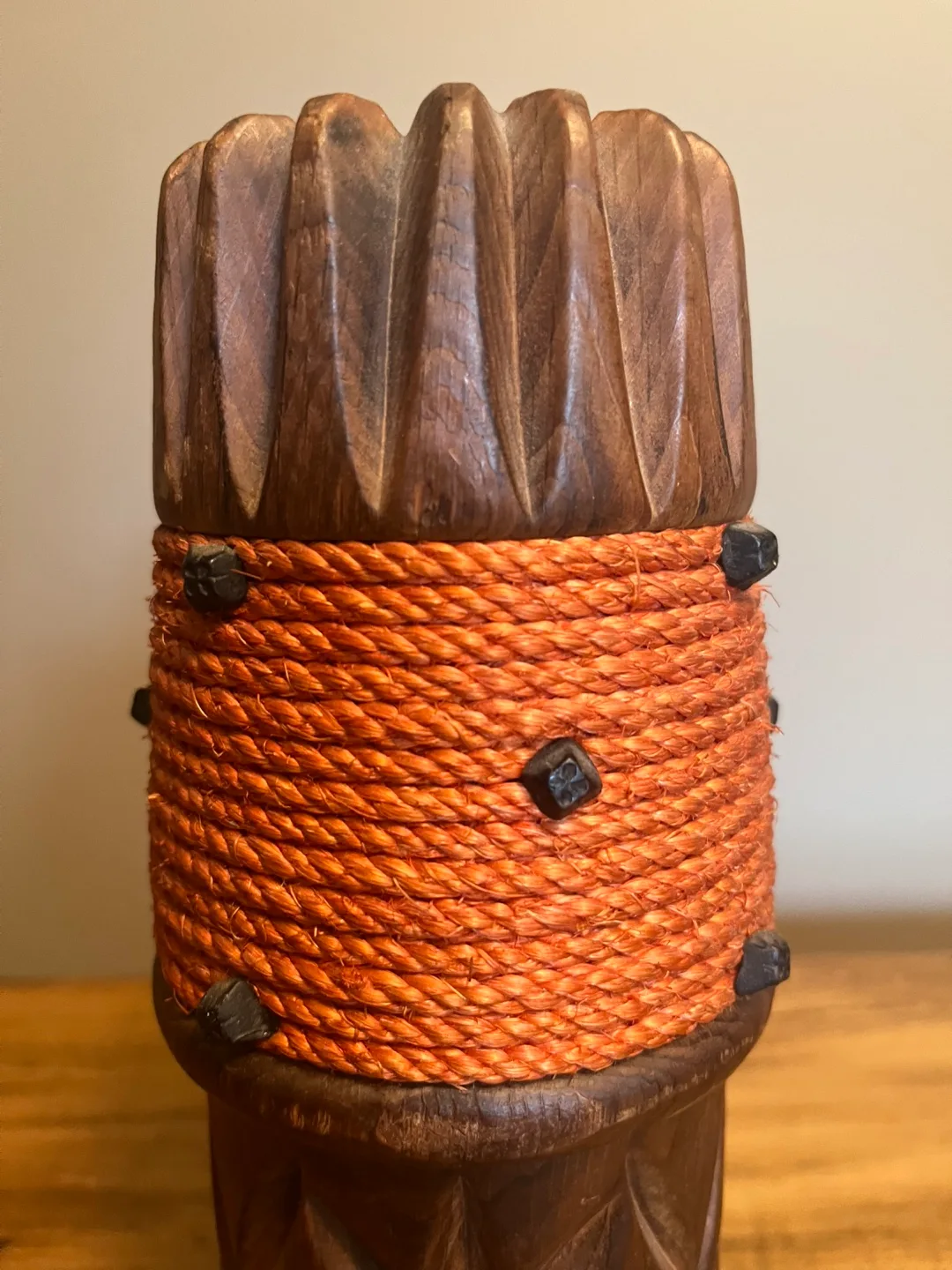 Vintage 1970s Hand Carved Wooden Tiki Mug image indicator(3)