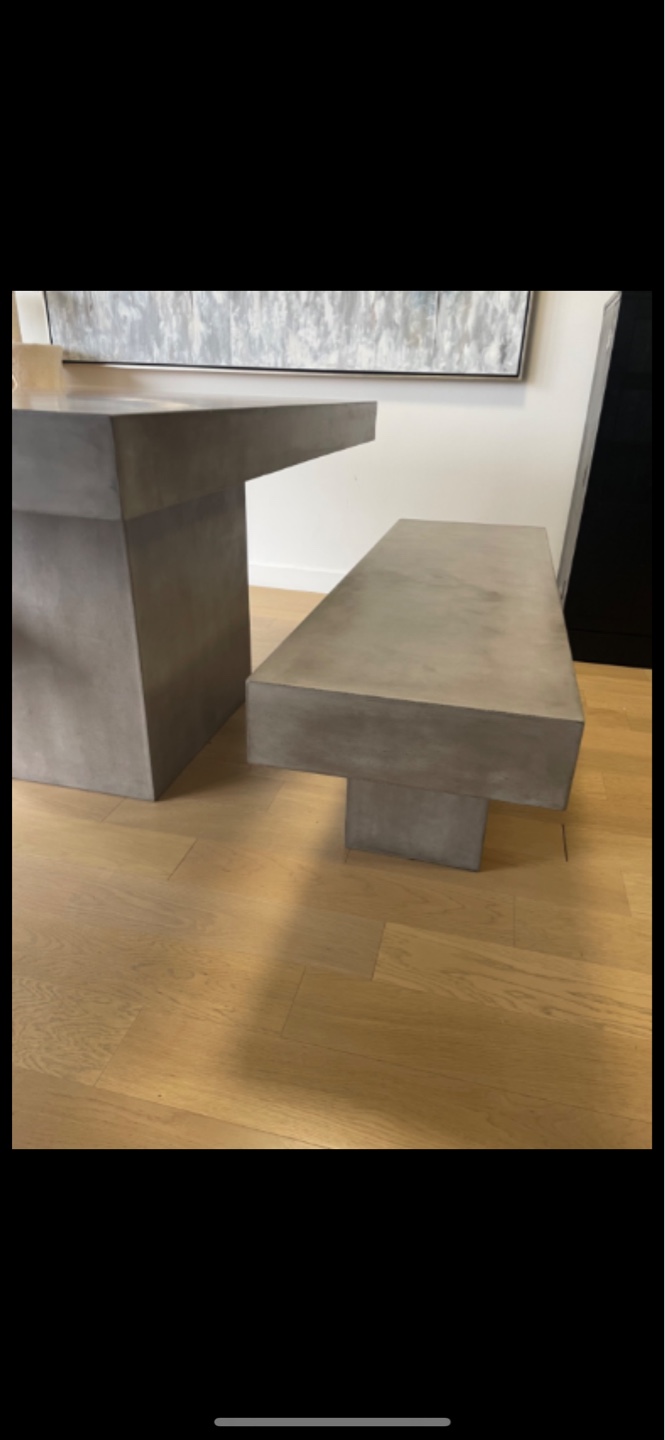 Concrete Dining Table with Bench - photo 2