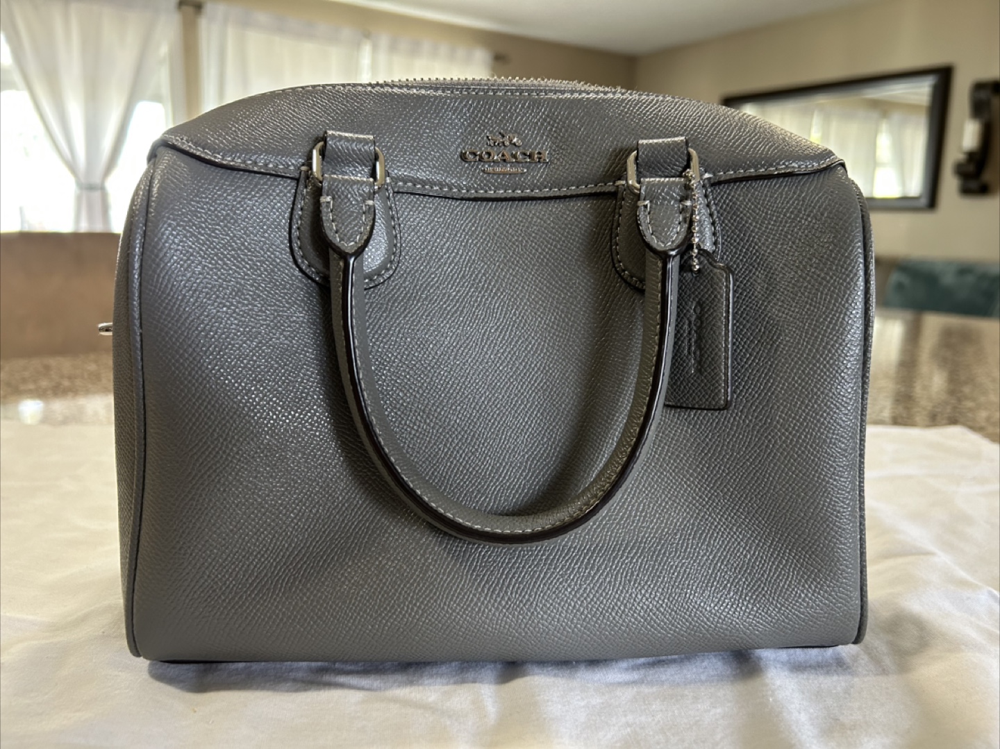 Coach Grey Leather Handbag
