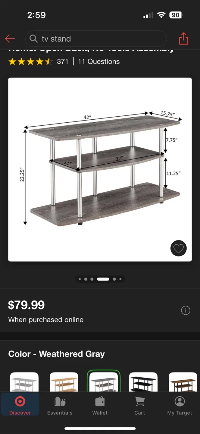 Three-Tier TV Stand with Stainless Steel Poles by image indicator(3)