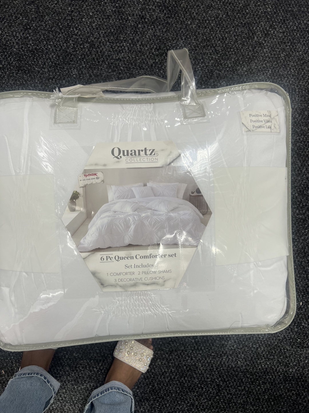 Quartz Collection 6-Piece Queen Comforter Set - White - photo 2