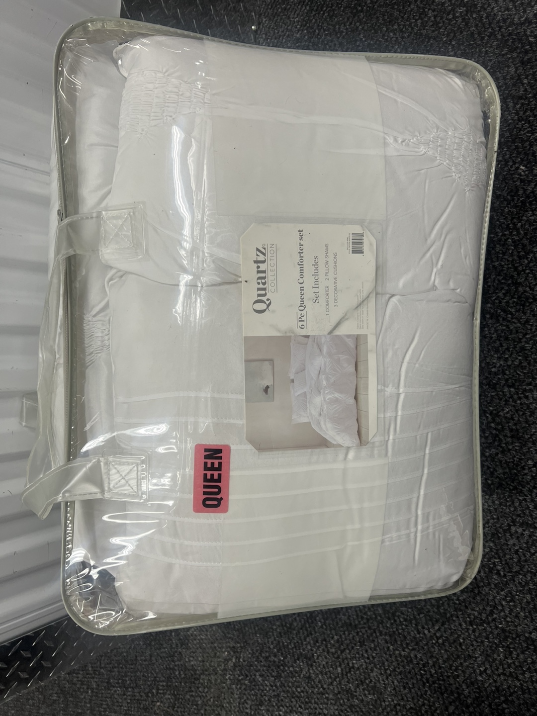 Quartz Collection 6-Piece Queen Comforter Set - White - photo 3