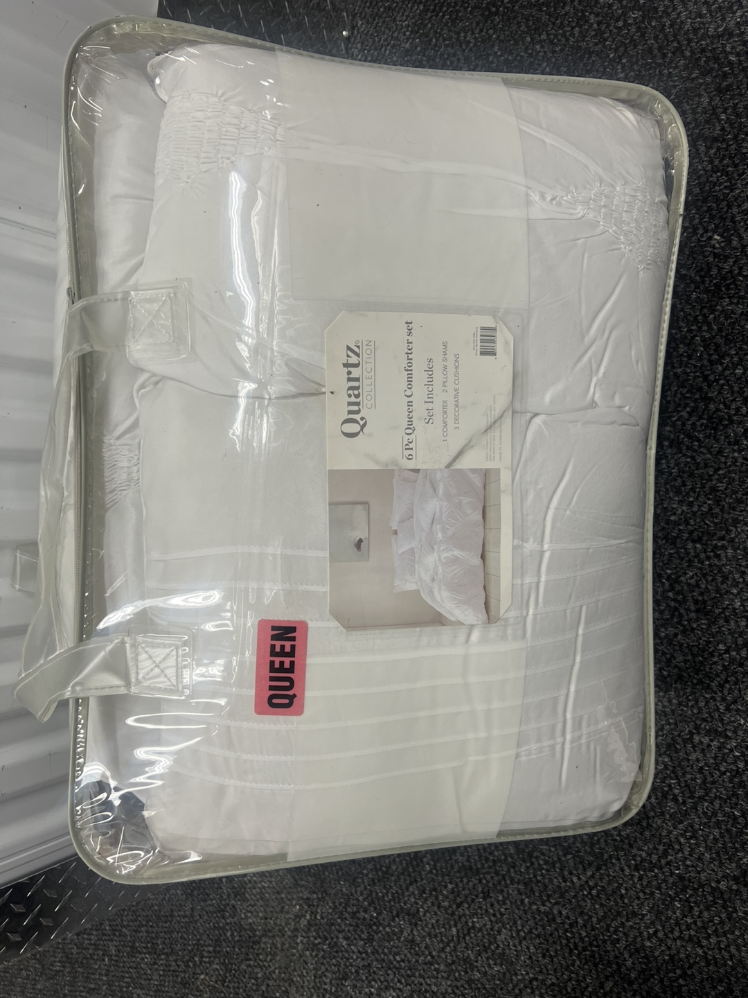 Quartz Collection 6-Piece Queen Comforter Set - White - photo 5