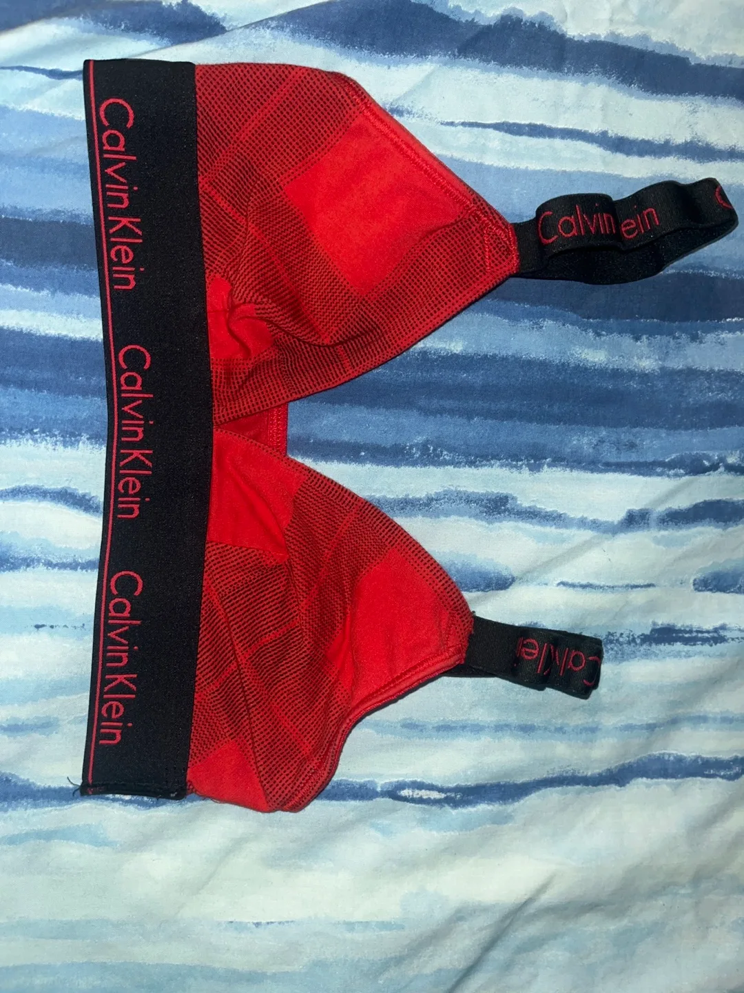 Calvin Klein Red Triangle Bralette Size Small image indicator(2)