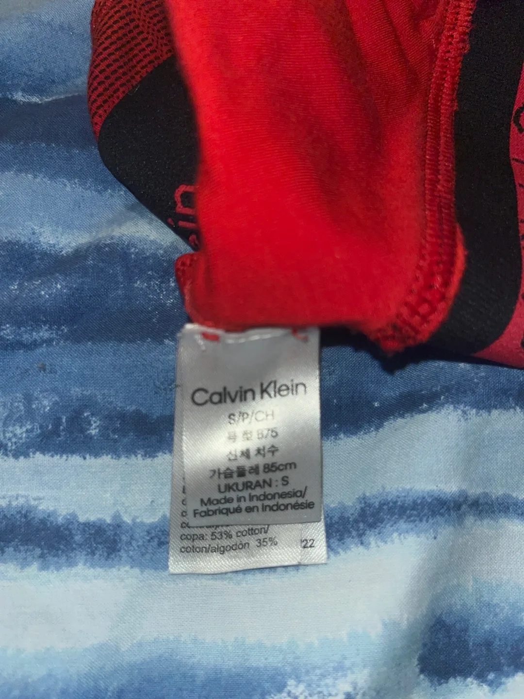 Calvin Klein Red Triangle Bralette Size Small image indicator(3)
