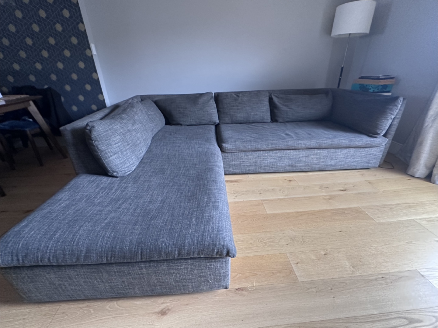L-Shaped Sectional Sofa WEST ELM - Gray Fabric - photo 4