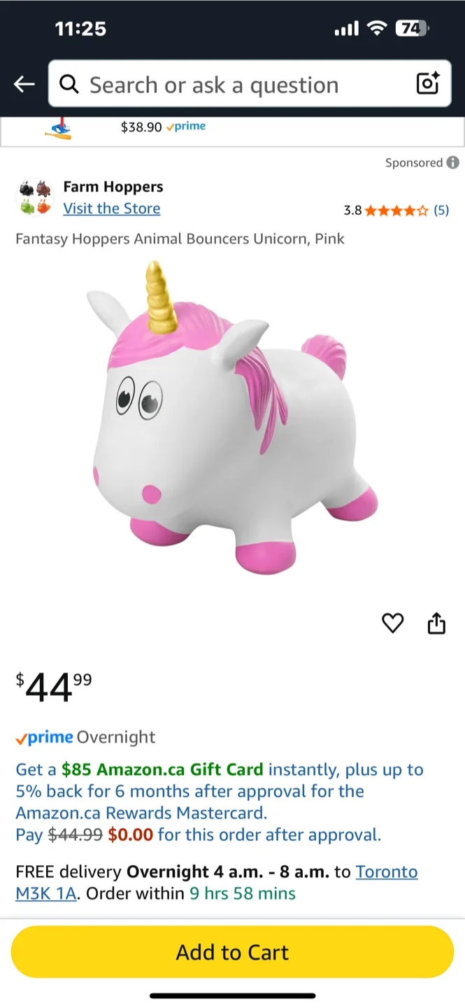 Farm Hoppers: Pink Unicorn Inflatable Bounce Toy image indicator(4)