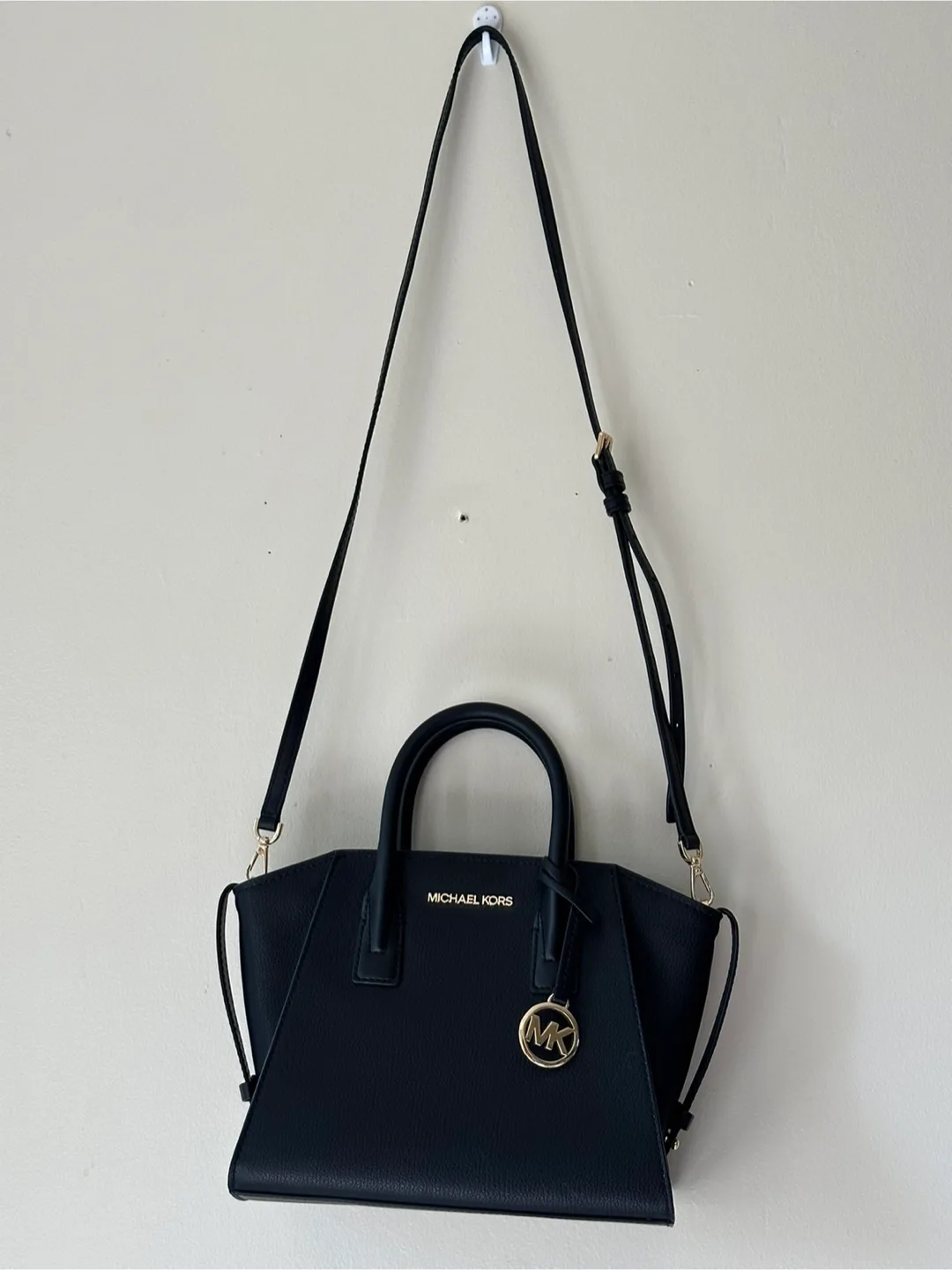 Michael Kors Black Leather Satchel Handbag thumbnail