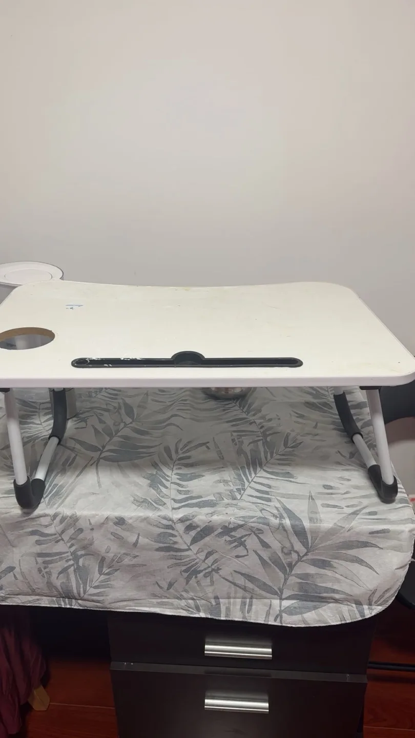 Portable Laptop Table, Foldable Bed Tray, White image indicator(2)