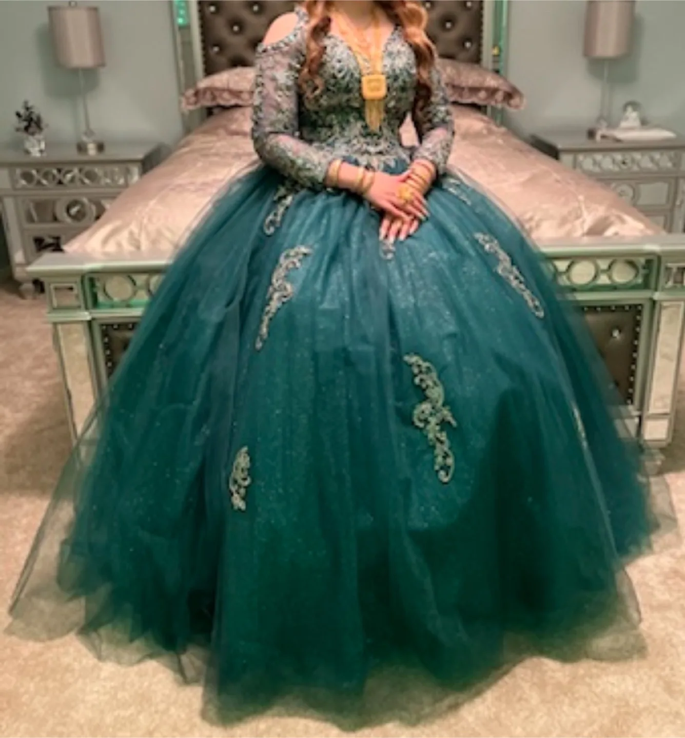 Ballgown long lace sleeve Dress I’ll take the best offer image indicator(3)