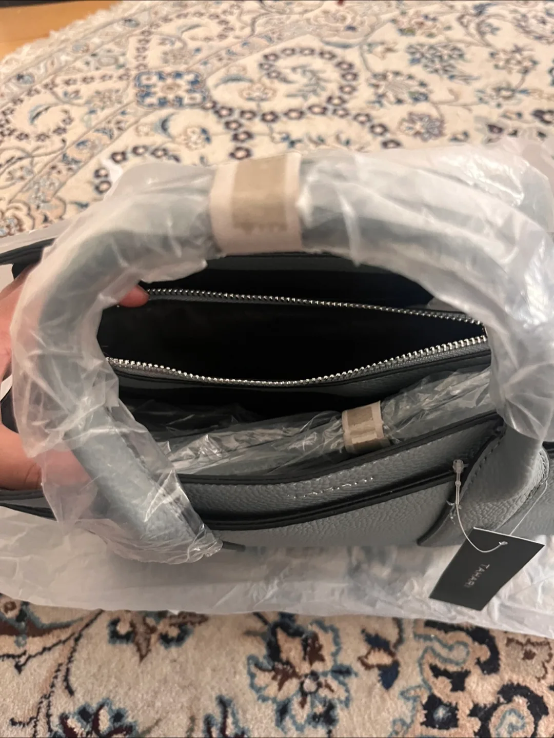 New Tahari Grey Structured Handbag image indicator(3)