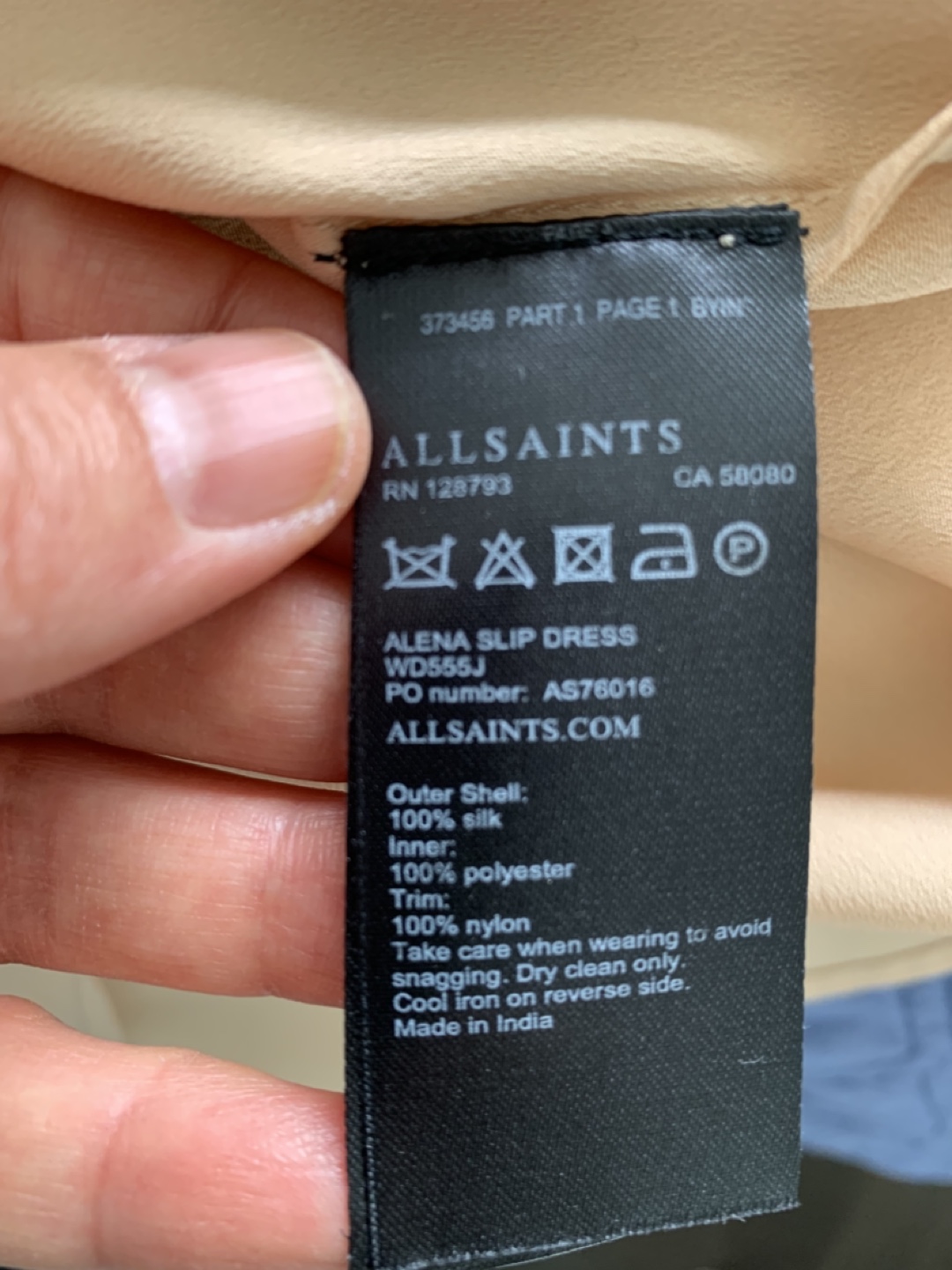 AllSaints Alena Slip Dress, Size 2,Petite, 100% silk - photo 3