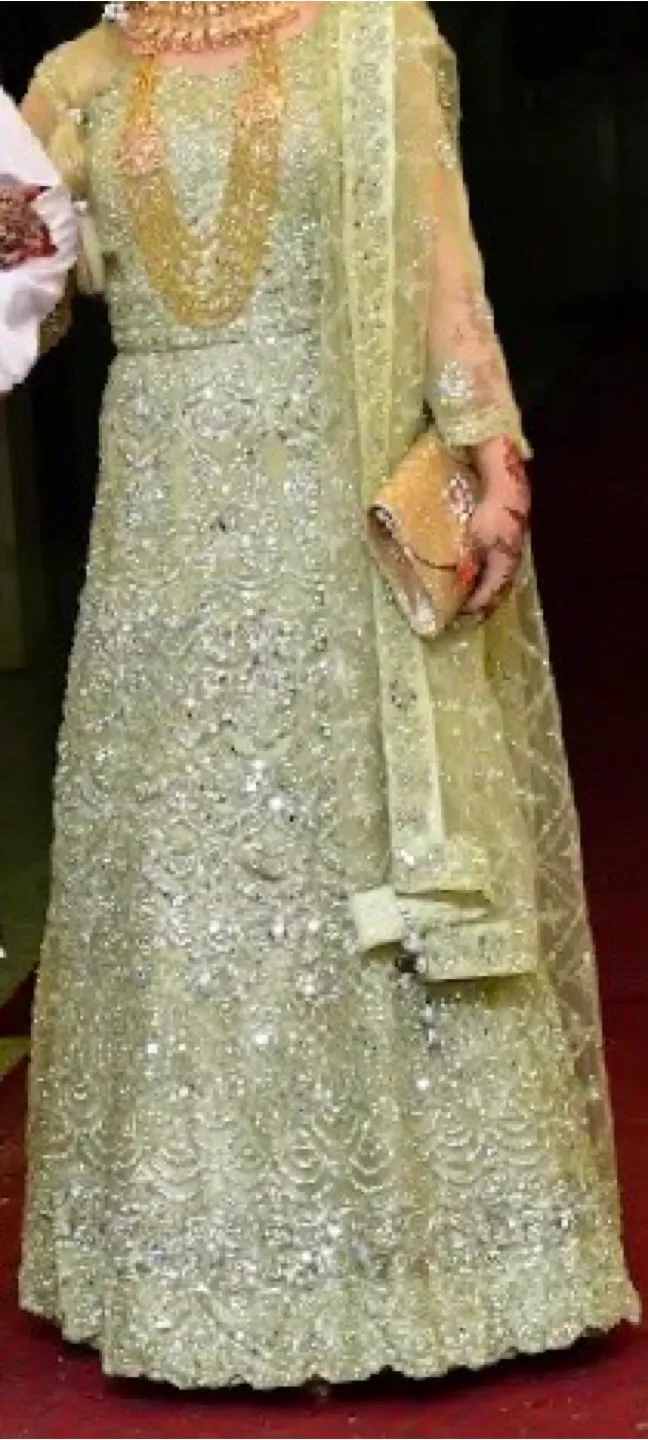 Gorgeous Light Green Pakistani/ Indian Bridal Dress image indicator(2)