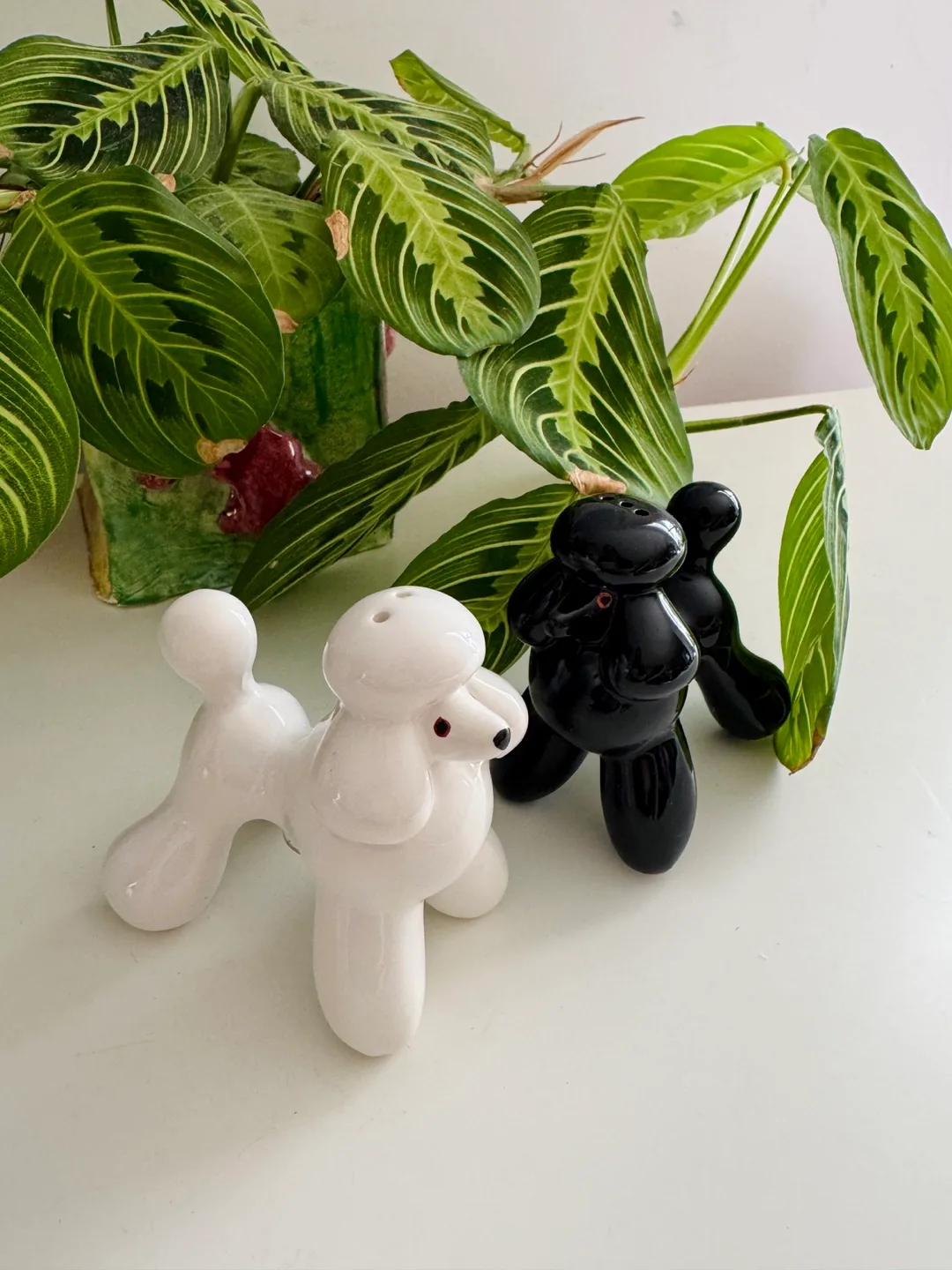 Adorable Ceramic Poodle Salt and Pepper Shakers