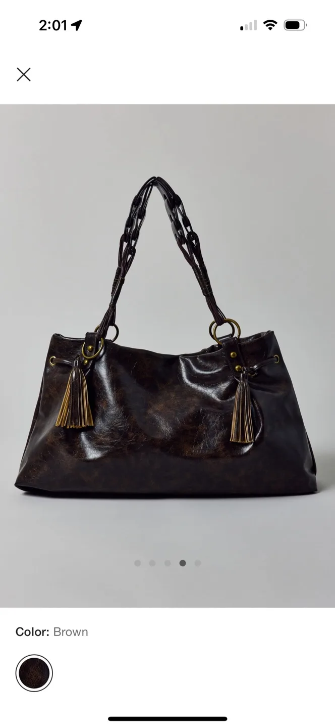 Silence+noise Brown Leather Bag image indicator(4)