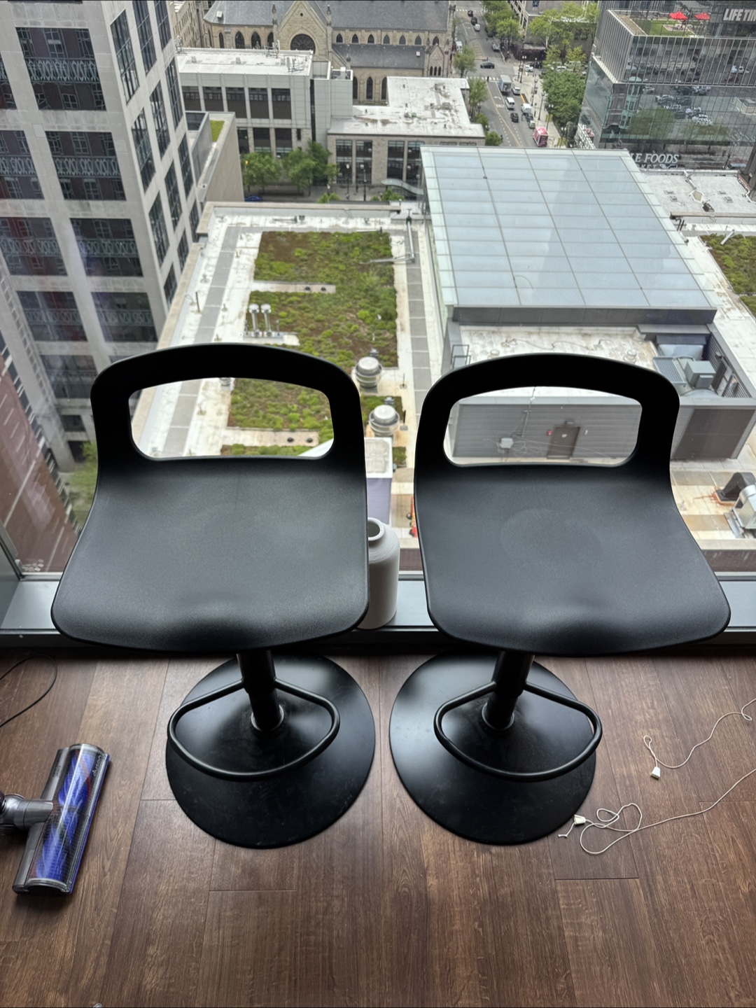 Pair of Black Bar Stools - photo 2