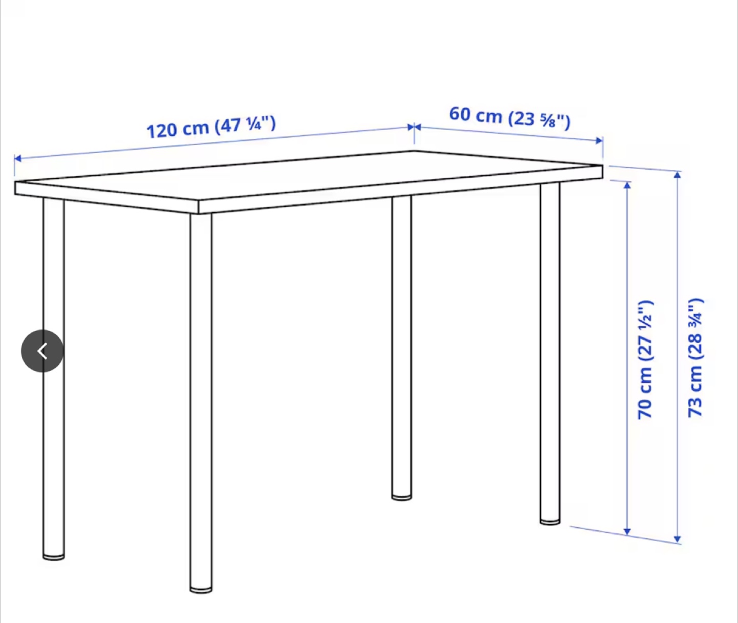 White IKEA LINNMON Desk - photo 3