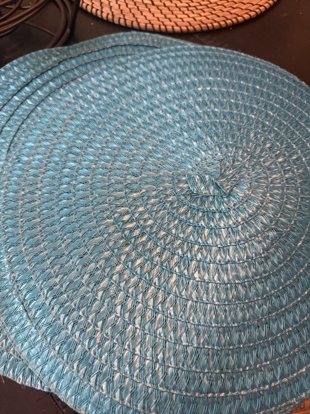 8 count of Woven Placemats, Teal