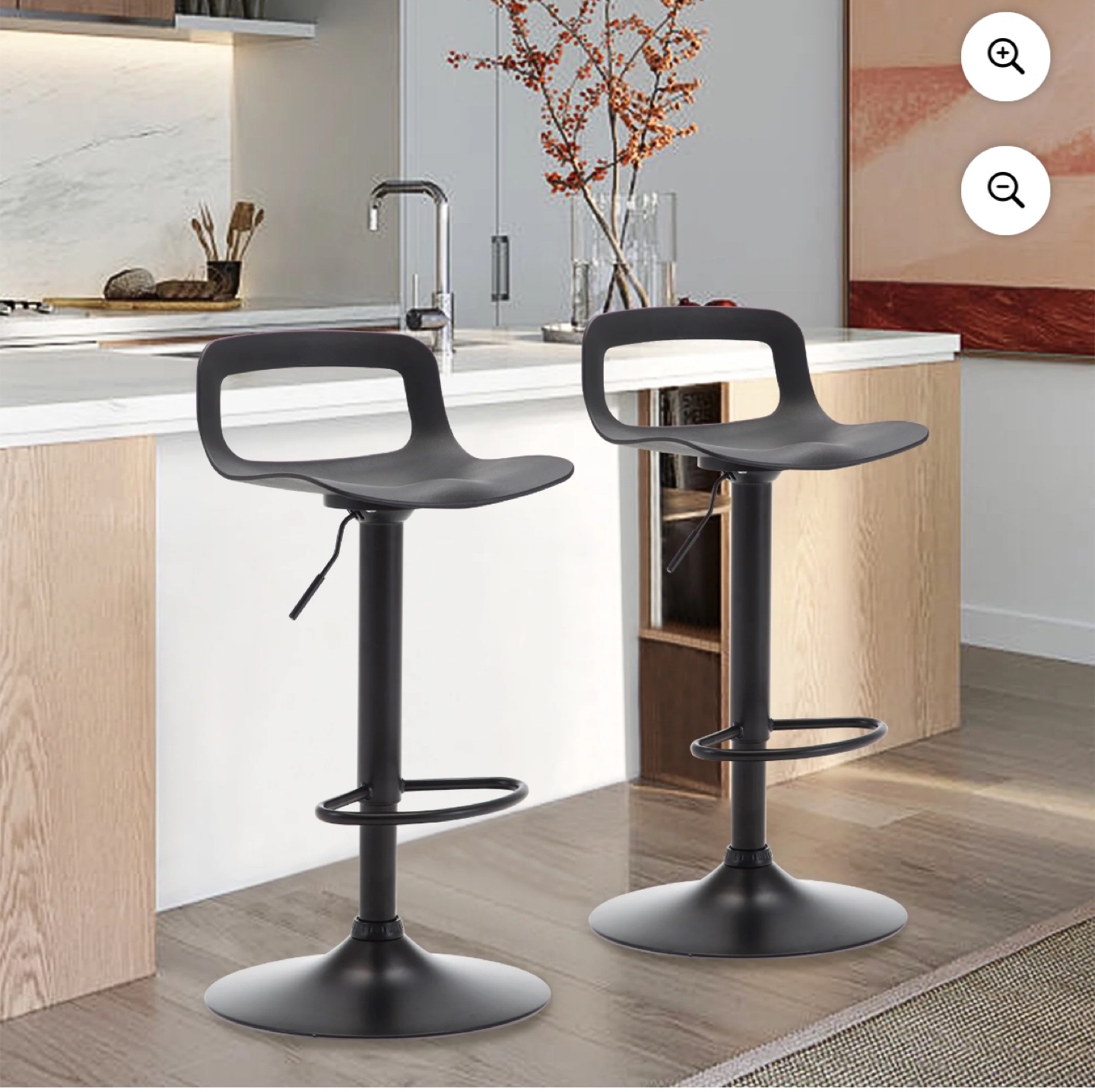 Pair of Black Bar Stools