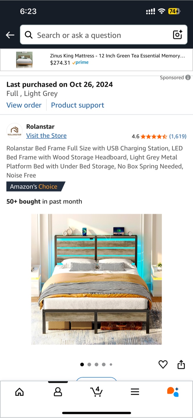 Full Size LED Bedframe