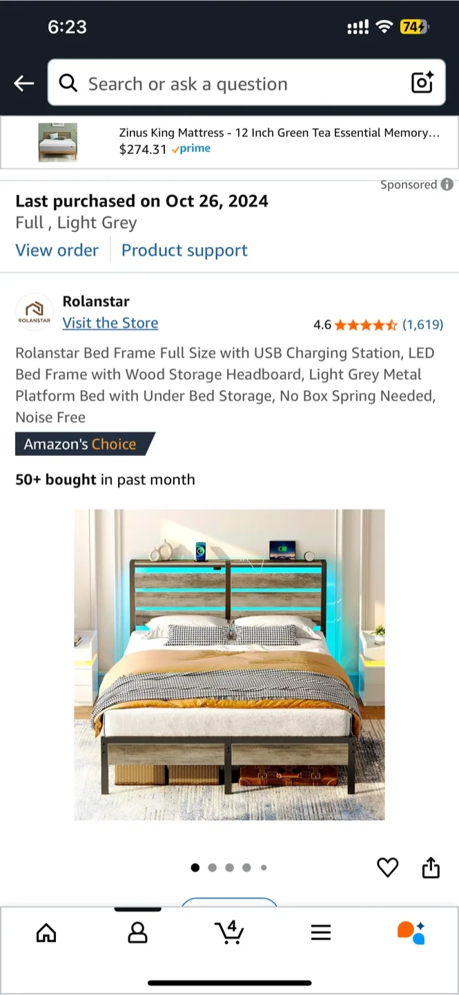 Full Size LED Bedframe thumbnail