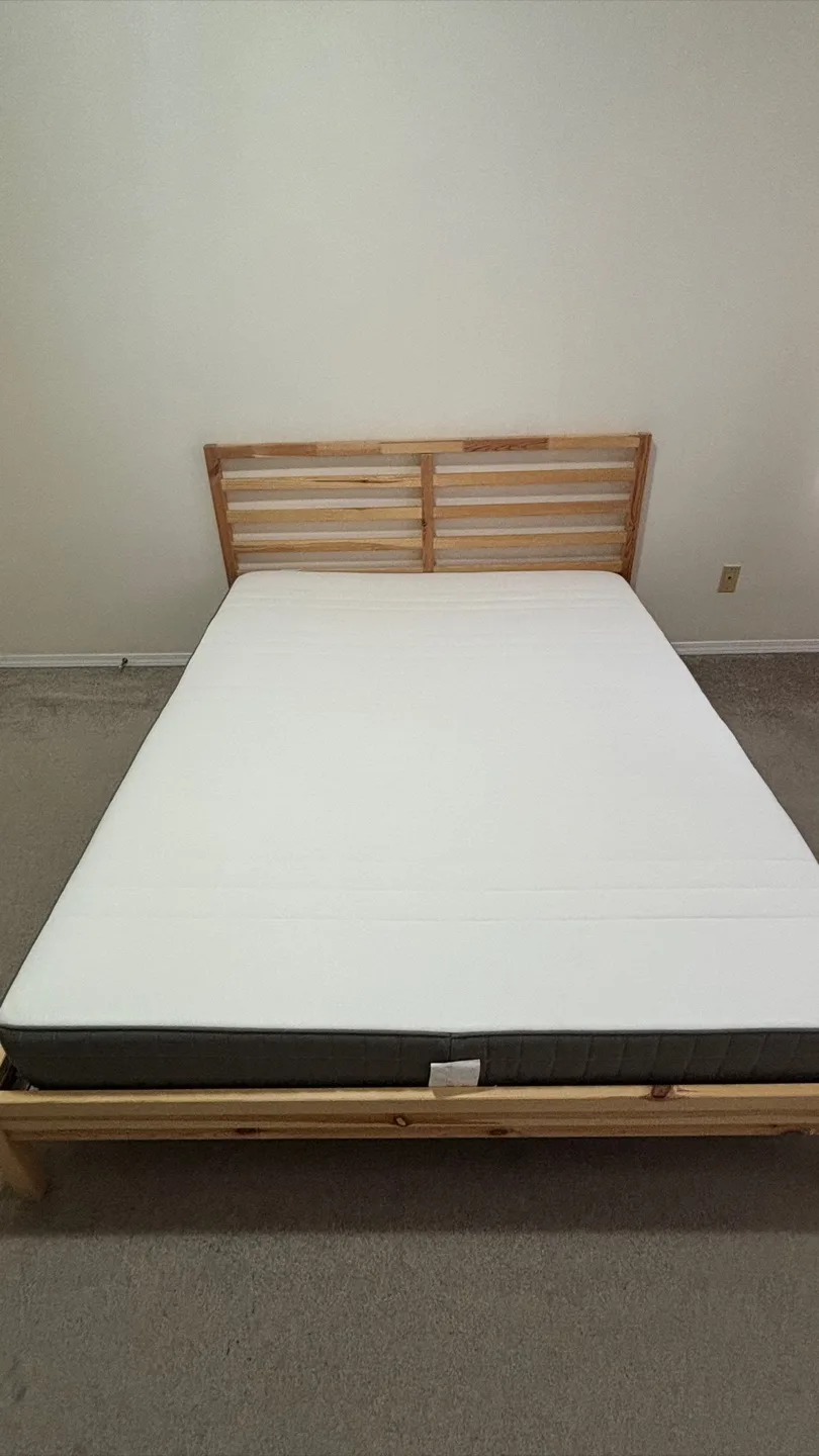 IKEA Queen Bed Frame and Mattress thumbnail