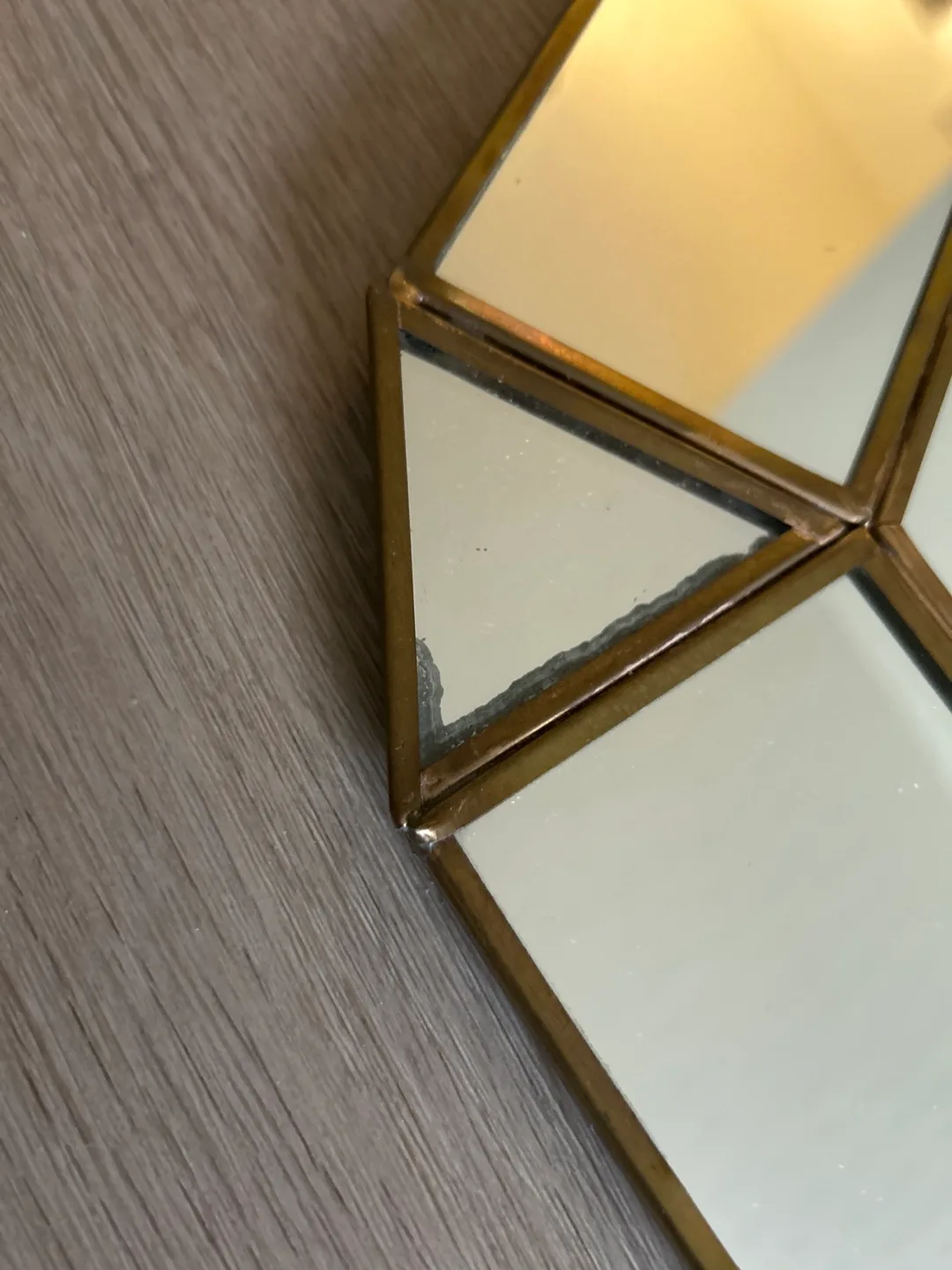 Geometric Brass Framed Mirror image indicator(3)