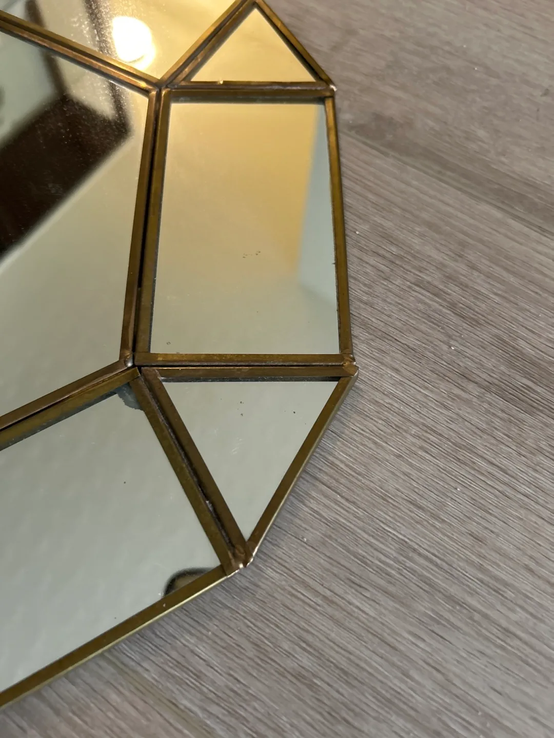 Geometric Brass Framed Mirror image indicator(2)