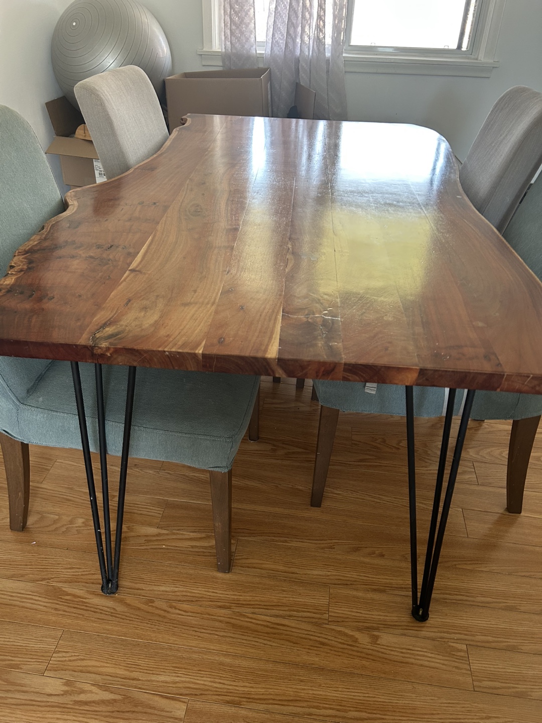Live Edge Dining Table with Hairpin Legs - photo 2