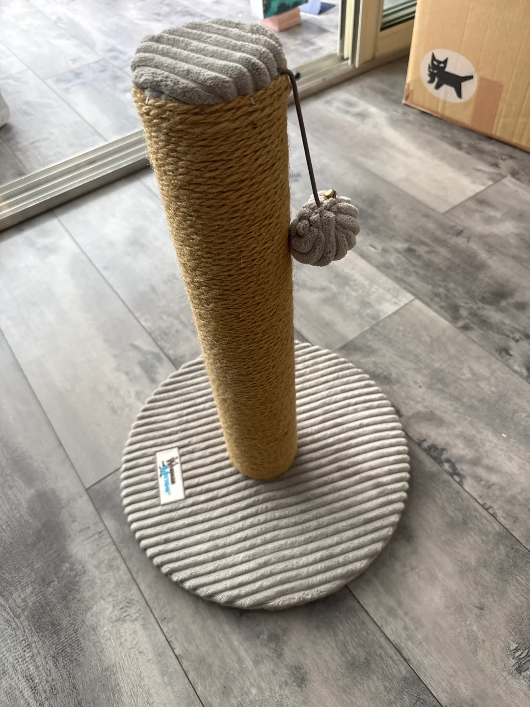 Cat scratching post with toy 49 cm tall thumbnail