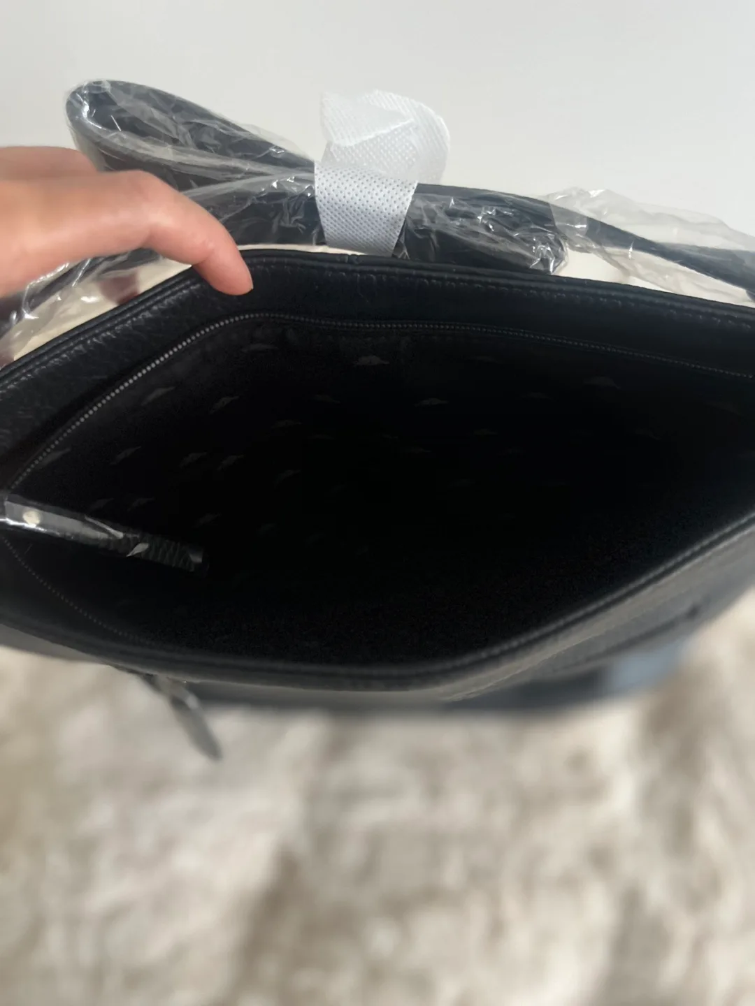 Roots Black Faux Leather Bag image indicator(2)