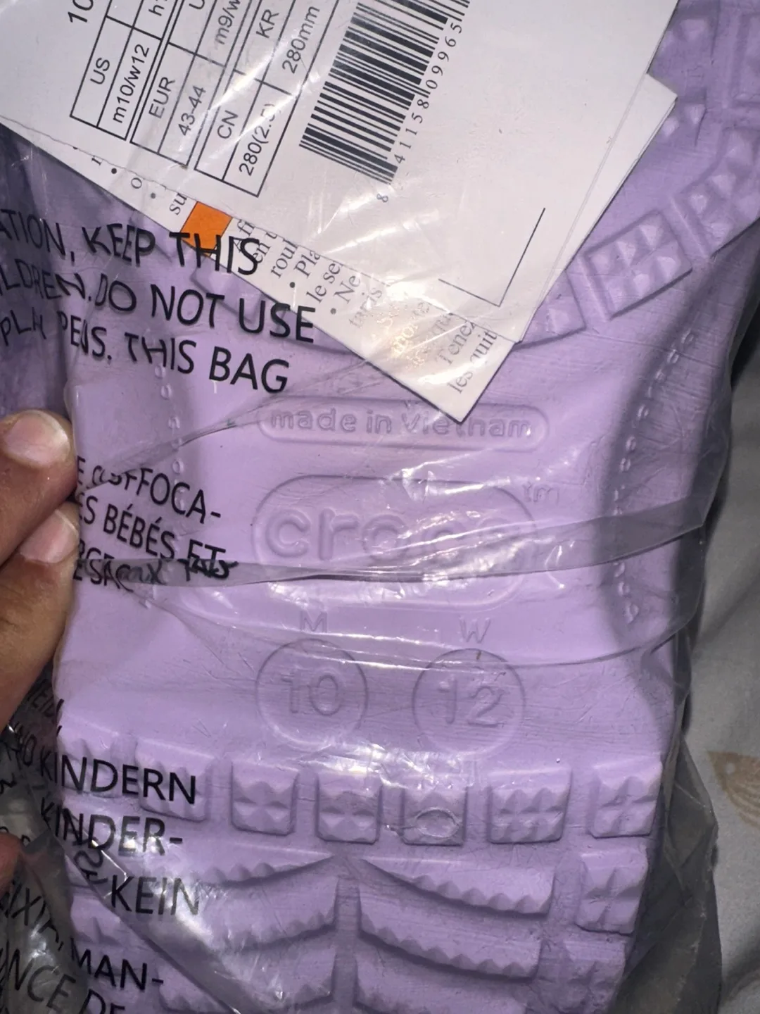 🥕Lavender Crocs Classic Clogs - Size Men's 10/Women's 12 image indicator(5)