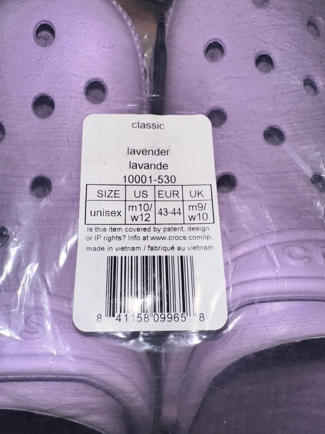🥕Lavender Crocs Classic Clogs - Size Men's 10/Women's 12 image indicator(2)