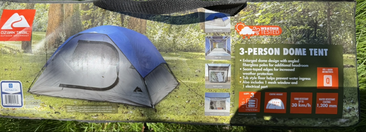 Ozark Trail 3-Person Dome Tent - New in Box