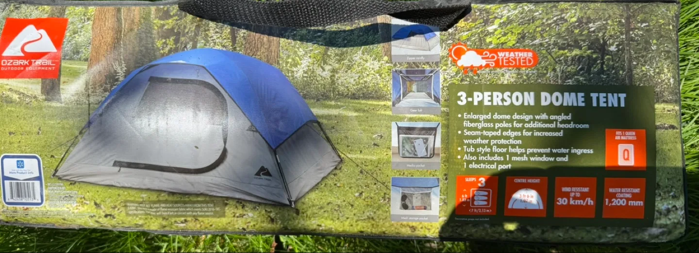 Ozark Trail 3-Person Dome Tent - New in Box