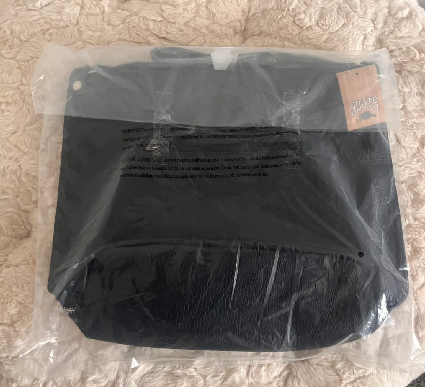 Roots Black Faux Leather Bag image indicator(4)