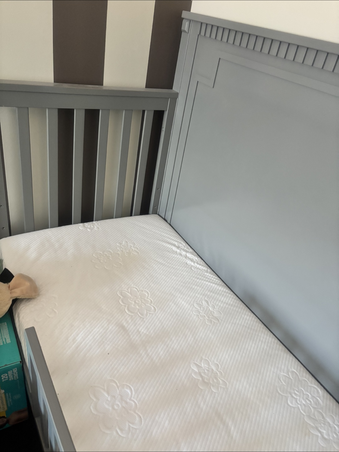 Grey Toddler Bed with Rail