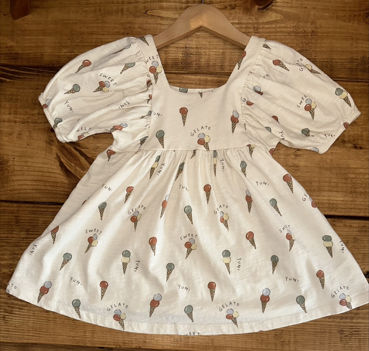 Adorable Ice Cream Print Toddler Dress