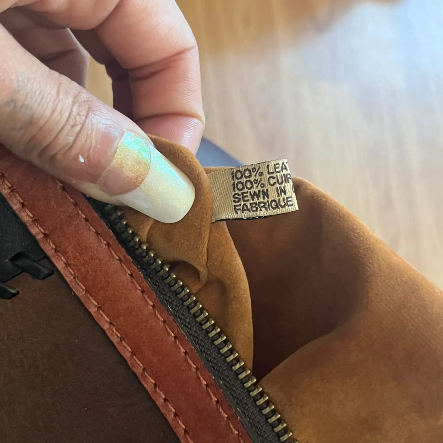 Vintage Leather Patchwork Duffle Bag image indicator(5)