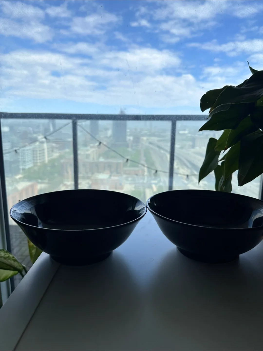 Set of Two Black Ramen Bowls with Dragon Design thumbnail