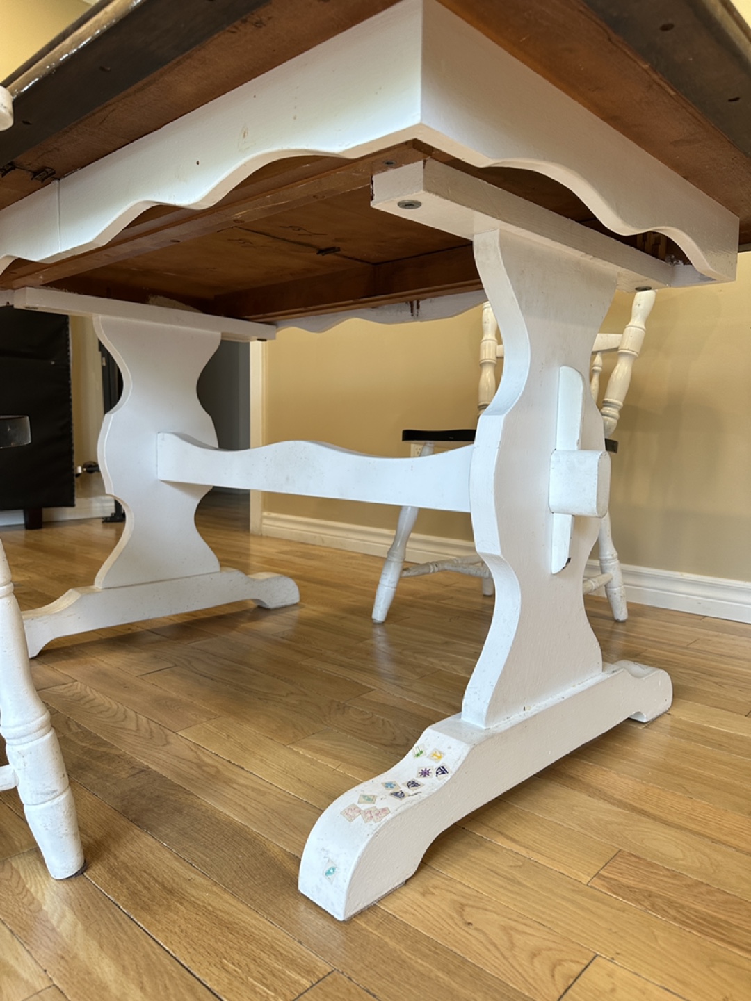 Two Tone Solid Wood Dining Table with 2 Chairs (CAN DELIVER) - photo 3