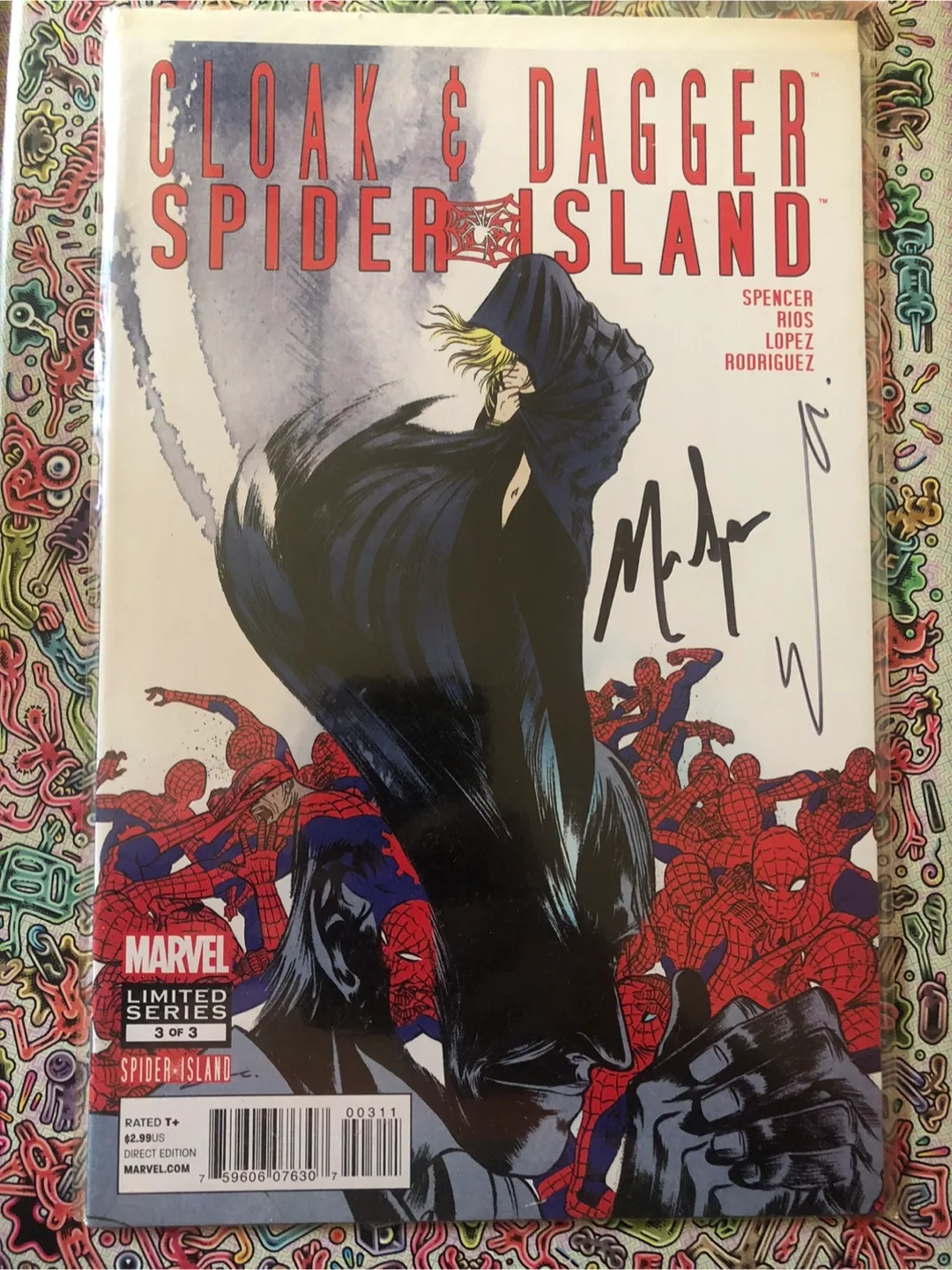 Cloak & Dagger Spider Island miniseries signed image indicator(3)