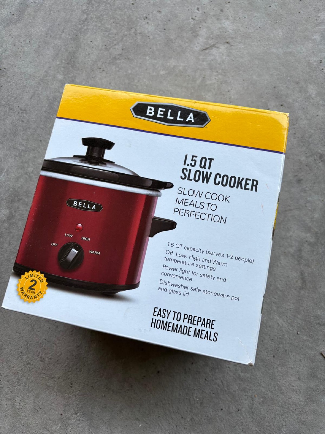 Bella 1.5 QT Slow Cooker